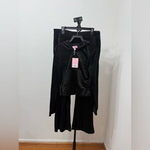 Juicy Couture Black Velour Tracksuit Set
